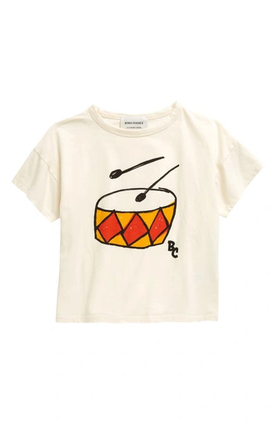 Bobo Choses Kids' Play The Drum Organic Cotton Graphic T-shirt In Off White