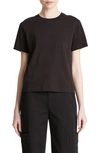 Vince Pima Cotton Crewneck T-shirt In Black