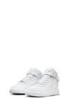 Nike Kids' Force 1 Mid Easyon Sneaker In White/ White/ White