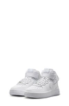 Nike Kids' Air Force 1 Easyon Mid Top Sneaker In White/ White/ White