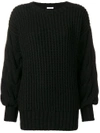 P.a.r.o.s.h . Ribbed Cable Knit Jumper - Black