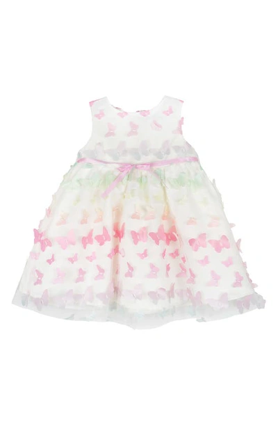 Rare Editions Babies' 3d Butterfly Dress In Pink Multi