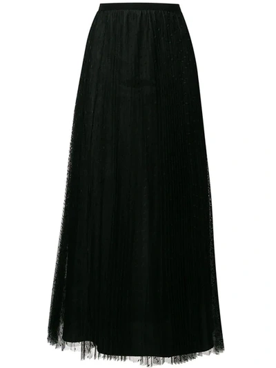 Red Valentino Plumetis Tulle Skirt In Nero