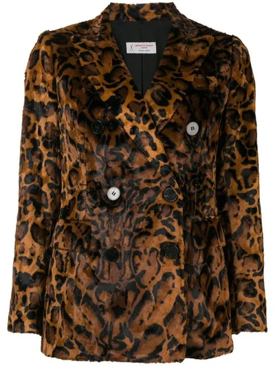 Alberto Biani Leopard Faux Fur Jacket - Brown