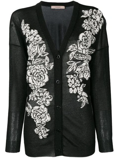 Twinset Twin-set Floral Tapestry Cardigan - Black