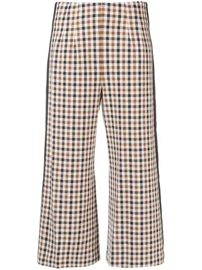 Veronica Beard Check Cropped Trousers - Neutrals