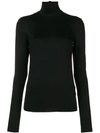 Jil Sander Slim Fit Turtleneck Blouse - Black