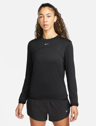 Nike Dri-fit Swift Element Uv Crew Neck Top In Black