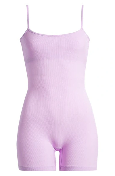 Skims Soft Lounge Ribbed Romper In Sugar Plum