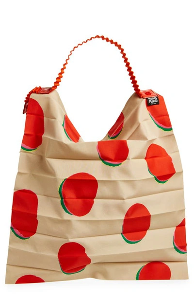 Issey Miyake Bean Dots Pleated Tote In Multi
