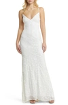 Lulus Photo Finish Sequin High-low Maxi Dress In White/ Shiny White