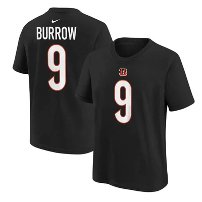 Nike Kids' Youth  Joe Burrow Black Cincinnati Bengals Player Name & Number T-shirt In Orange