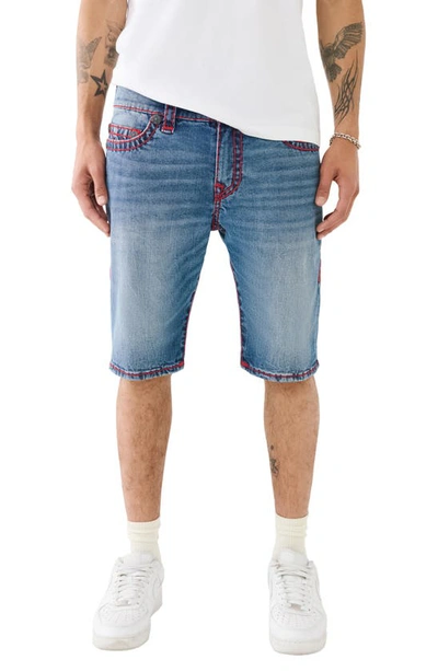 True Religion Brand Jeans Rocco Super T Skinny Denim Shorts In Bond St Medium Wash
