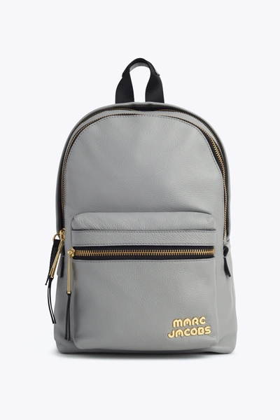 Marc Jacobs Medium Trek Leather Backpack - Grey In Griffin/gold