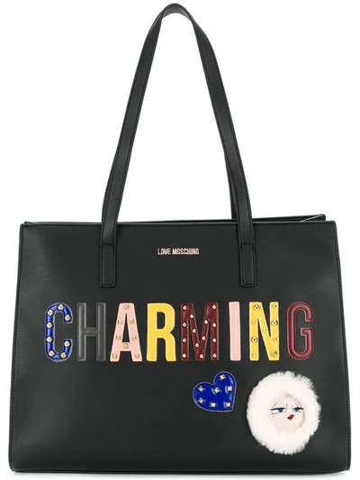 Love Moschino Patches Tote Bag - Black