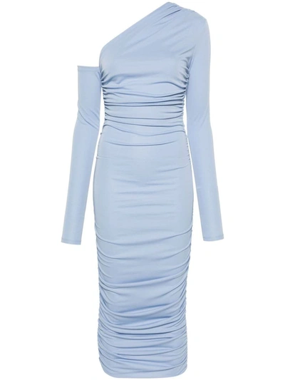 The Andamane Olimpia One-shoulder Midi Dress In Blue