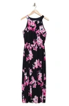 Robbie Bee Sleeveless Maxi Dress In Navy/ Pink