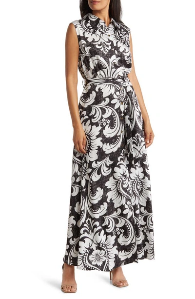 By Design Evangeline Sleeveless Maxi Shirtdress In Hati Floral