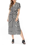 By Design Montana Challis Midi Dress In Geo Stripe