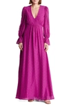 By Design Eva Long Sleeve Maxi Dress In Wild Aster