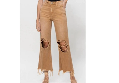 Vervet By Flying Monkey 90's Leslie Vintage Flare Jean In Tan In Multi