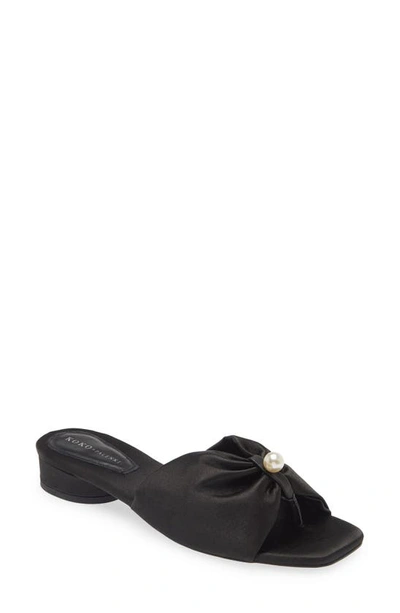 Koko + Palenki Tara Slide Sandal In Black Satin