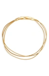 Nordstrom Demi Fine Triple Strand Chain Bracelet In 14k Gold Plated