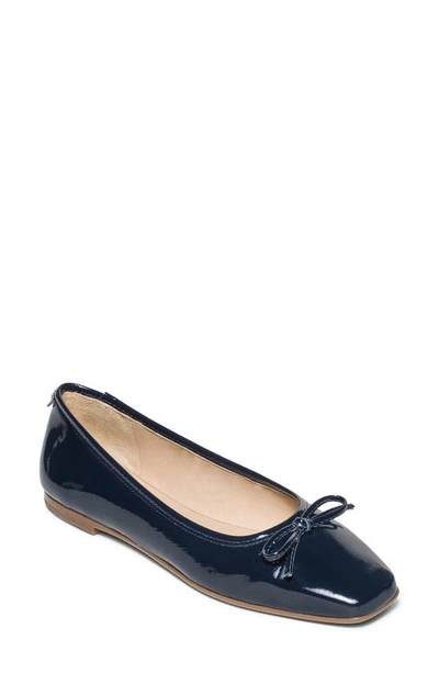 Bernardo Square Toe Ballet Flat In Navy