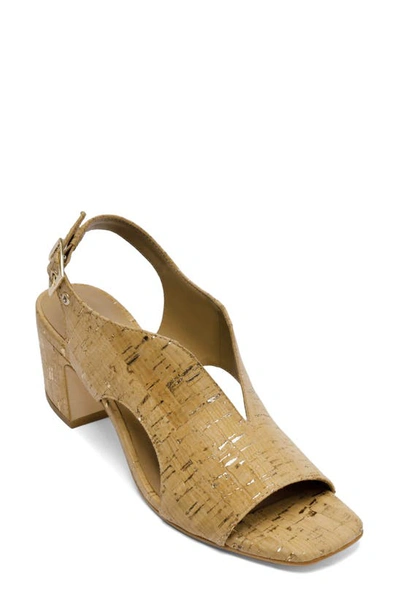 Bernardo Bedford Slingback Pump In Cork/ Gold Fleck