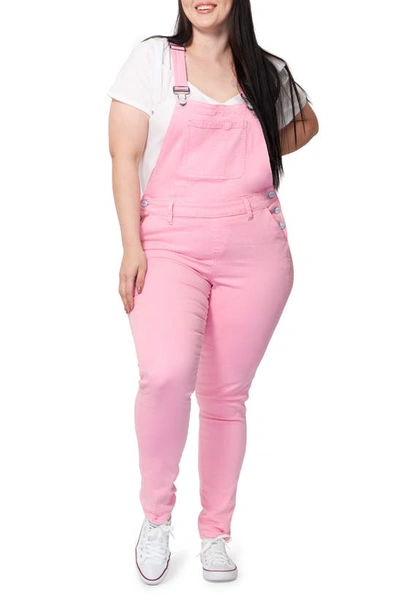 Slink Jeans Denim Dungarees In Soft Pink