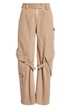 Acne Studios Potinal Cotton Canvas Cargo Pants In Cold Beige