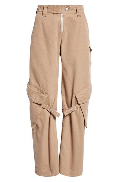 Acne Studios Potinal Cotton Canvas Cargo Pants In Cold Beige