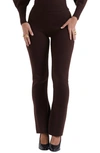House Of Cb Nereida Rib Flare Pants In Chocolate Brown