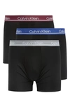 Calvin Klein 3-pack Boxer Briefs In Fsy Black W/ Wo
