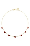 Gabi Rielle Butterfly Enamel Station Necklace In Gold