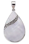 Samuel B. Pear Cut Coral Pendant In White