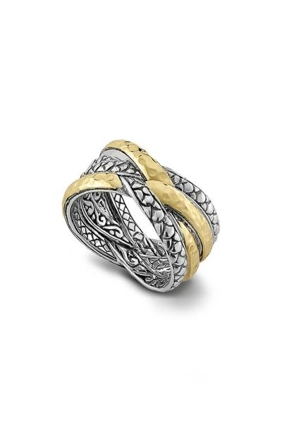 Samuel B. Crossover Ring In Silver And Gold