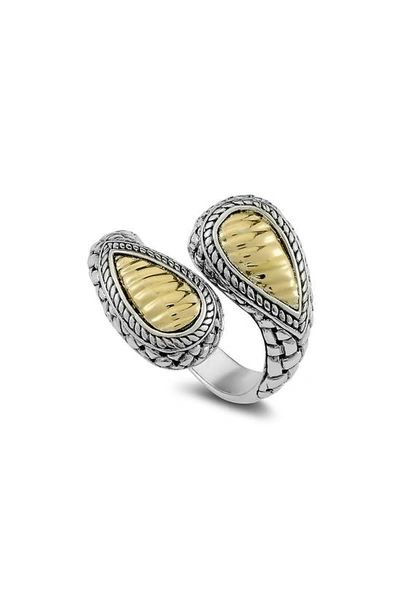 Samuel B. Sterling Silver & 18k Yellow Gold Bypass Ring In Silver And Gold