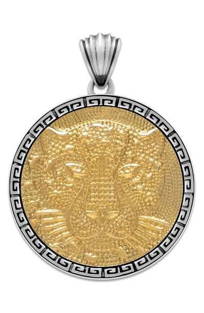 Samuel B. Leopard Pendant In Silver And Gold