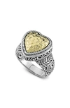 Samuel B. Hammered Heart Ring In Silver/ Gold - Heart