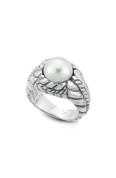 Samuel B. Round Freshwater Pearl Ring In White