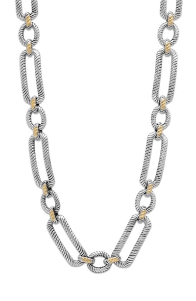 Samuel B. Twisted Cable Paperclip Necklace In Silver And Gold