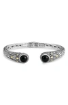 Samuel B. Sterling Silver & 18k Gold Semiprecious Stone Bangle Bracelet In Black