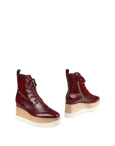 Stella Mccartney Ankle Boots In Brick Red