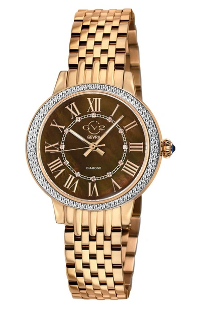 Gv2 Astor Iii Diamond Swiss Bracelet Watch, 34mm In Rose Gold