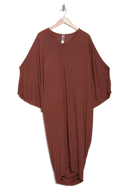 Go Couture Batwing Sleeve Maxi Dress In Brown