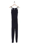 Go Couture Sleeveless Drawstring Waist Jumpsuit In Navy