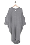 Go Couture Dolman Batwing Sleeve Midi Dress In Heather Grey
