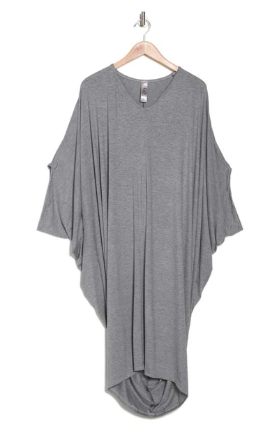 Go Couture Dolman Batwing Sleeve Midi Dress In Heather Grey