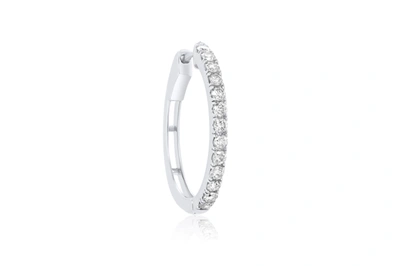 Diana M. 14kt White Gold Diamond Half-way Round Hoop Earrings With 1.00 Cts Tw